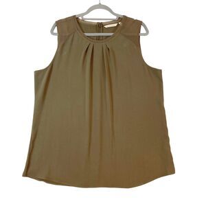 Soft‎ Surroundings Tank Blouse Women's XL Brown Minimalist Capsule Professional